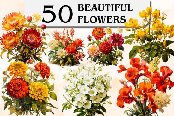 Download Beautiful Flowers Clipart &amp; Sublimation - Clipart Collection