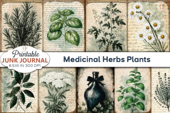 Download Medicinal Herbs Plants Junk Journal Page - Junk journal page Collection