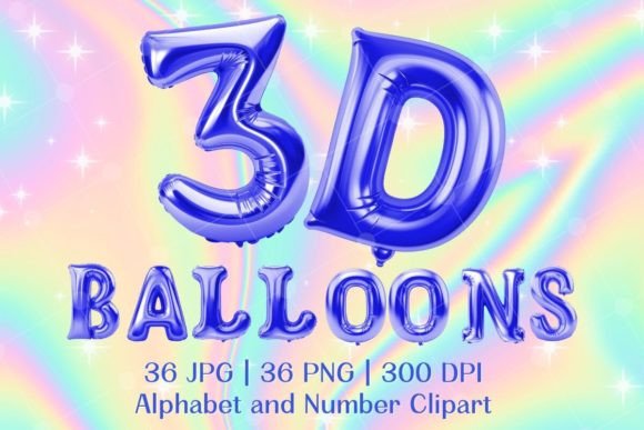Download Blue Letters and Number Balloons Clipart - Clipart Collection