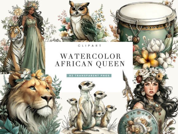 Download Watercolor African Queen Clipart - Clipart Collection