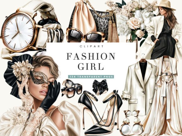 Download Fashion Girl Clipart Bundle - Clipart Collection