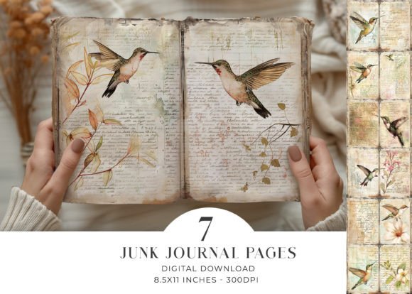 Download Hummingbird Junk Journal Pages - Junk journal page Collection