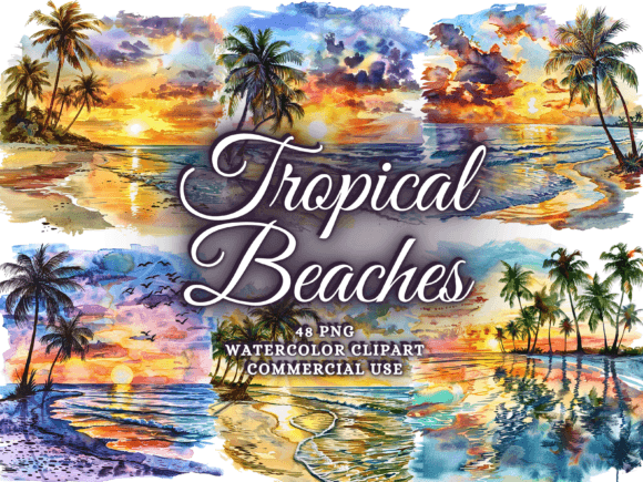 Download Summer Tropical Beach Clipart Png Bundle - Clipart Collection