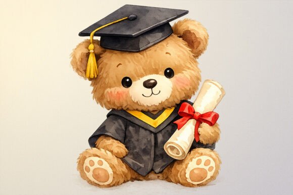 Download Whimsical Graduation Bear PNG Clipart - Clipart Collection
