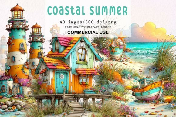 Download Whimsical Coastal Summer PNG Clipart - Clipart Collection