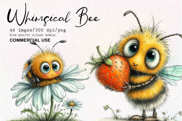 Download Whimsical Bee Clipart PNG - Clipart Collection