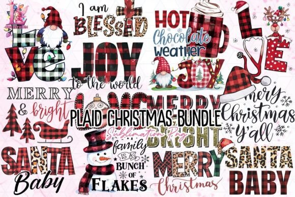Download Plaid Christmas Clipart PNG Bundle - Clipart Collection