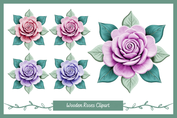 Download Decorative Wooden Rose Clipart - Clipart Collection