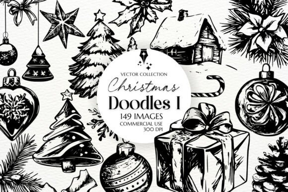 Download Christmas Doodles I – SVG &amp; PNG Clipart - Clipart Collection