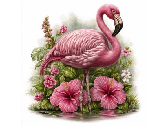 Download 14 JPG Pink Flamingo Tropical Set - Tropical Collection