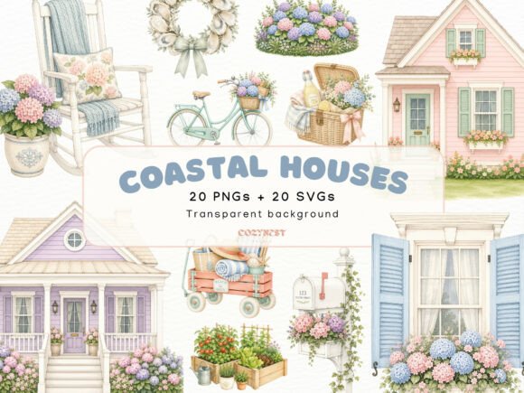 Download Coastal House Cliparts, Neighborhood PNG - Clipart Collection