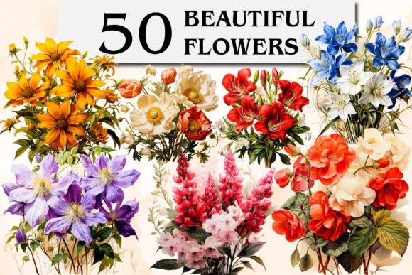 Download Beautiful Flowers Clipart &amp; Sublimation - Clipart Collection