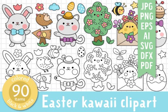 Download Easter Kawaii Clipart Collection - Clipart Collection