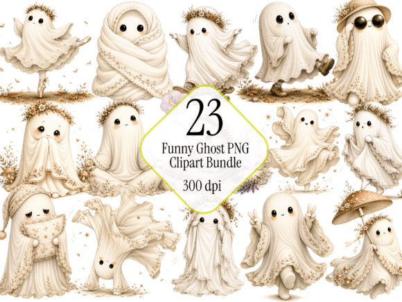 Download Cute Cottagecore Ghost PNG Bundle | Kawa - Cottagecore Collection