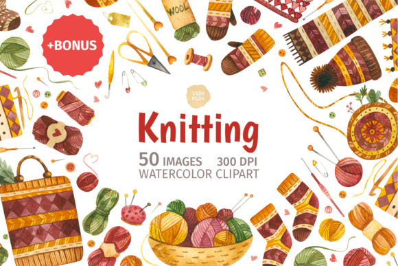 Download Watercolor Knitting and Crochet Clipart - Clipart Collection