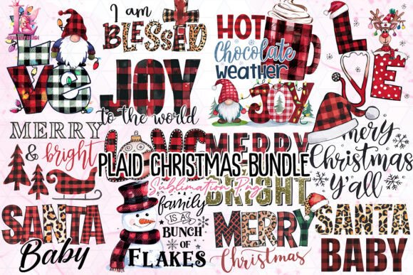 Download Plaid Christmas Bundle Clipart PNG - Clipart Collection