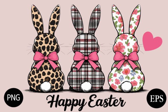 Download Cute Easter Bunny Trio Clipart Set - Clipart Collection