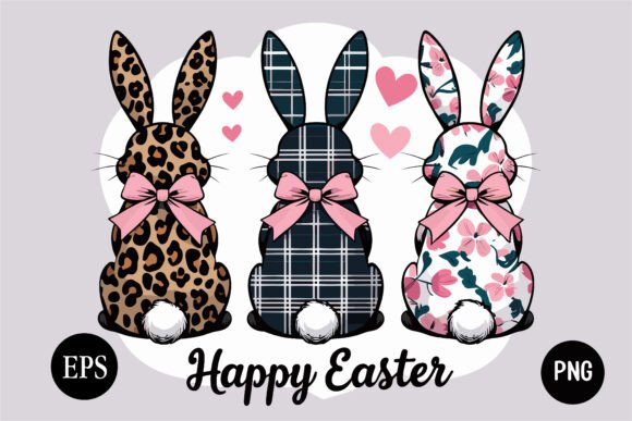 Download Cute Easter Bunny Trio Clipart Set - Clipart Collection
