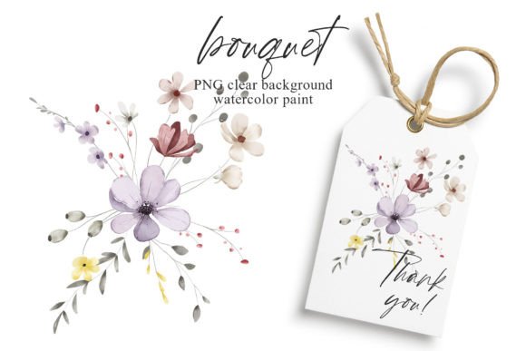 Download Watercolor Wild Flowers Clipart Bouquet. - Clipart Collection
