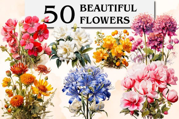 Download Beautiful Flowers Clipart &amp; Sublimation - Clipart Collection
