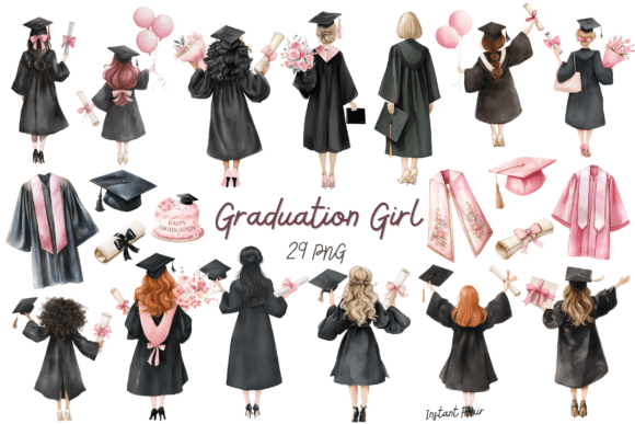 Download Graduation Girl Clipart Bundle - Clipart Collection