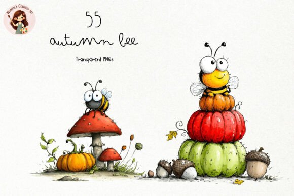 Download Whimsical Autumn Bee PNG Clipart - Clipart Collection