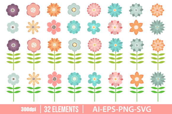 Download Beautiful Flowers Clipart Set - Clipart Collection