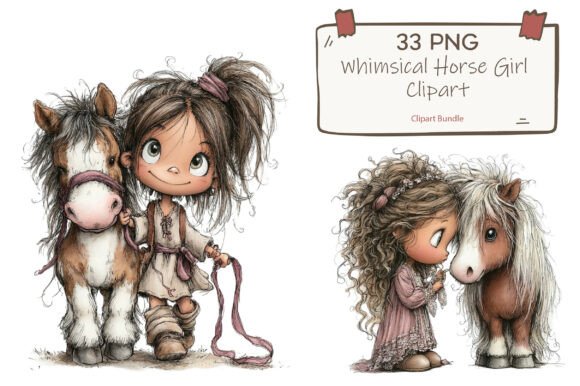 Download Whimsical Horse Girl Clipart - Clipart Collection