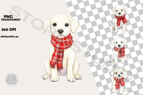 Download Cute Puppy Winter Scarf Clipart Set - Clipart Collection