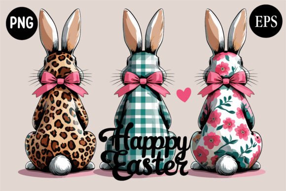 Download Cute Easter Bunny Trio Clipart Set - Clipart Collection