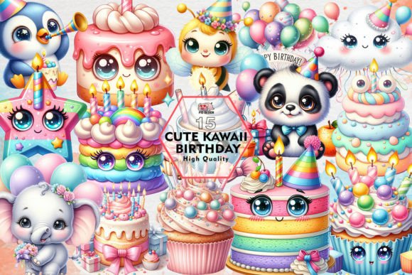 Download Cute Kawaii Birthday Sublimation Clipart - Clipart Collection