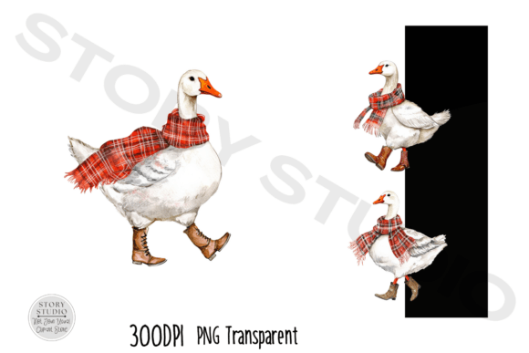Download Cozy Winter Geese with Scarves Clipart - Clipart Collection
