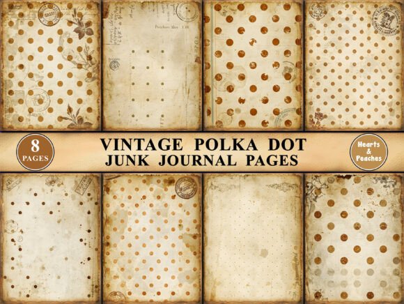 Download Vintage Polka Dot Junk Journal Pages - Junk journal page Collection