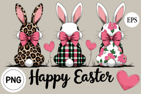 Download Cute Easter Bunny Trio Clipart Set - Clipart Collection