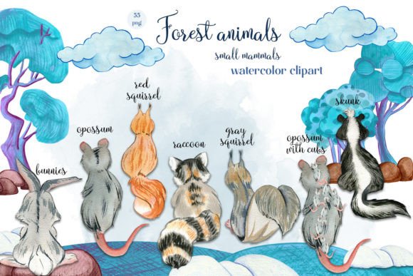 Download Animal Watercolor Clipart Back of Mammal - Clipart Collection