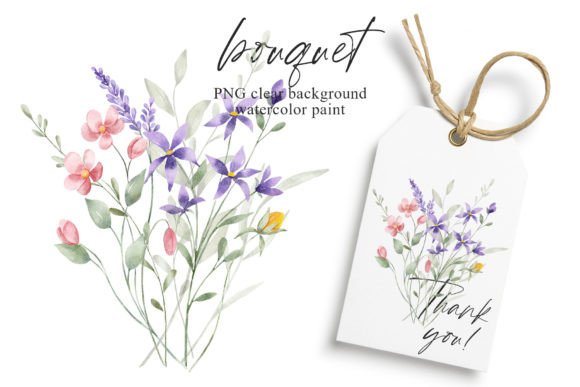 Download Watercolor Wild Flowers Clipart Bouquet. - Clipart Collection