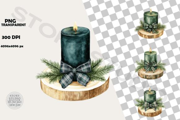 Download Christmas Candle Winter Decor Clipart - Clipart Collection