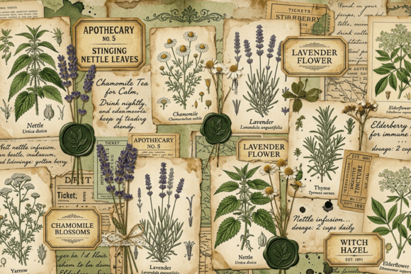 Download Vintage Garden Labels Junk Journal Page - Junk journal page Collection