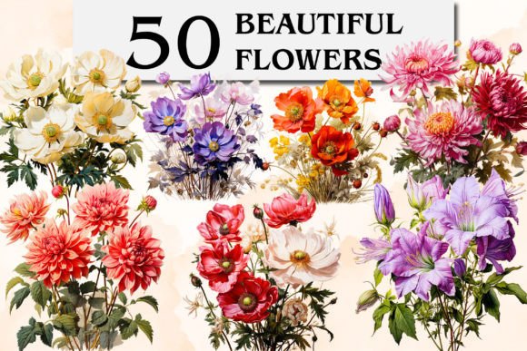 Download Beautiful Flowers Clipart &amp; Sublimation - Clipart Collection