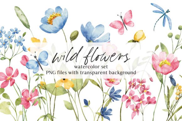 Download Wild Flowers, Watercolor Clipart, PNGю - Clipart Collection