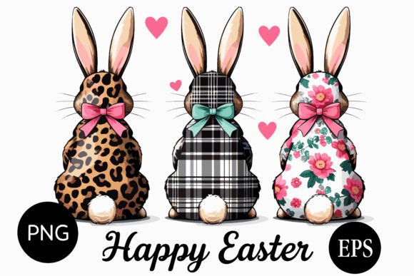 Download Cute Easter Bunny Trio Clipart Set - Clipart Collection