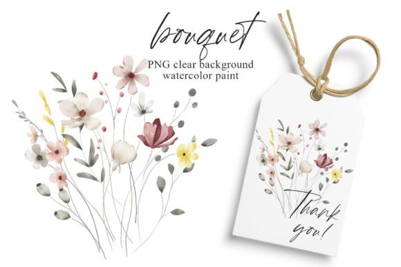 Download Watercolor Wild Flowers Clipart Bouquet. - Clipart Collection