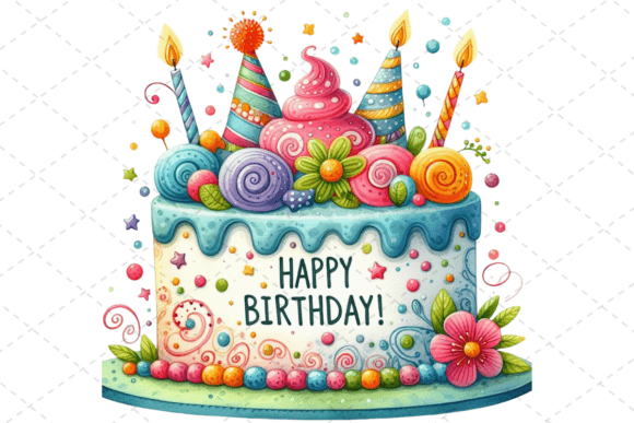 Download Watercolor Birthday Cake Clipart - Clipart Collection