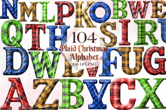 Download Plaid Christmas Alphabet Clipart Bundle - Clipart Collection