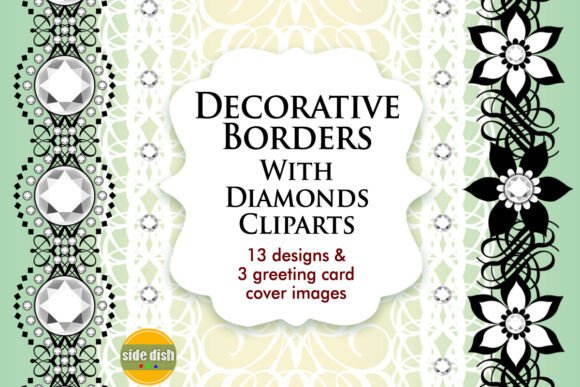 Download Decorative Borders with Diamonds Clipart - Clipart Collection