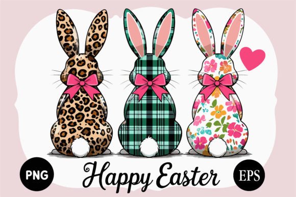 Download Cute Easter Bunny Trio Clipart Set - Clipart Collection