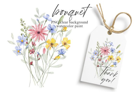 Download Watercolor Wild Flowers Clipart Bouquet. - Clipart Collection