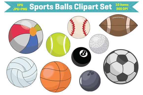 Download Sports Balls Clipart Set - Clipart Collection