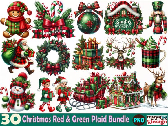 Download Christmas Red&amp;green Plaid Clipart Bundle - Clipart Collection