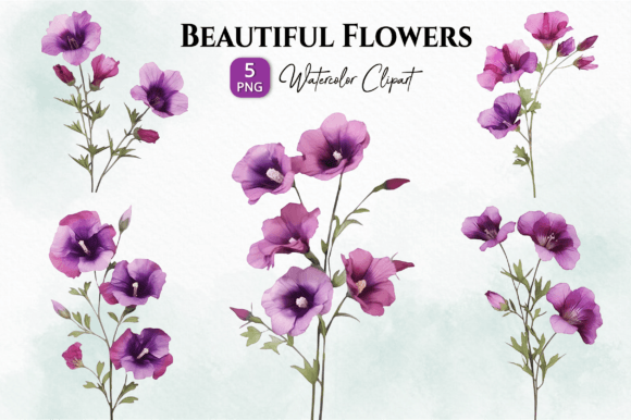 Download Beautiful Flowers Watercolor Clipart Png - Clipart Collection